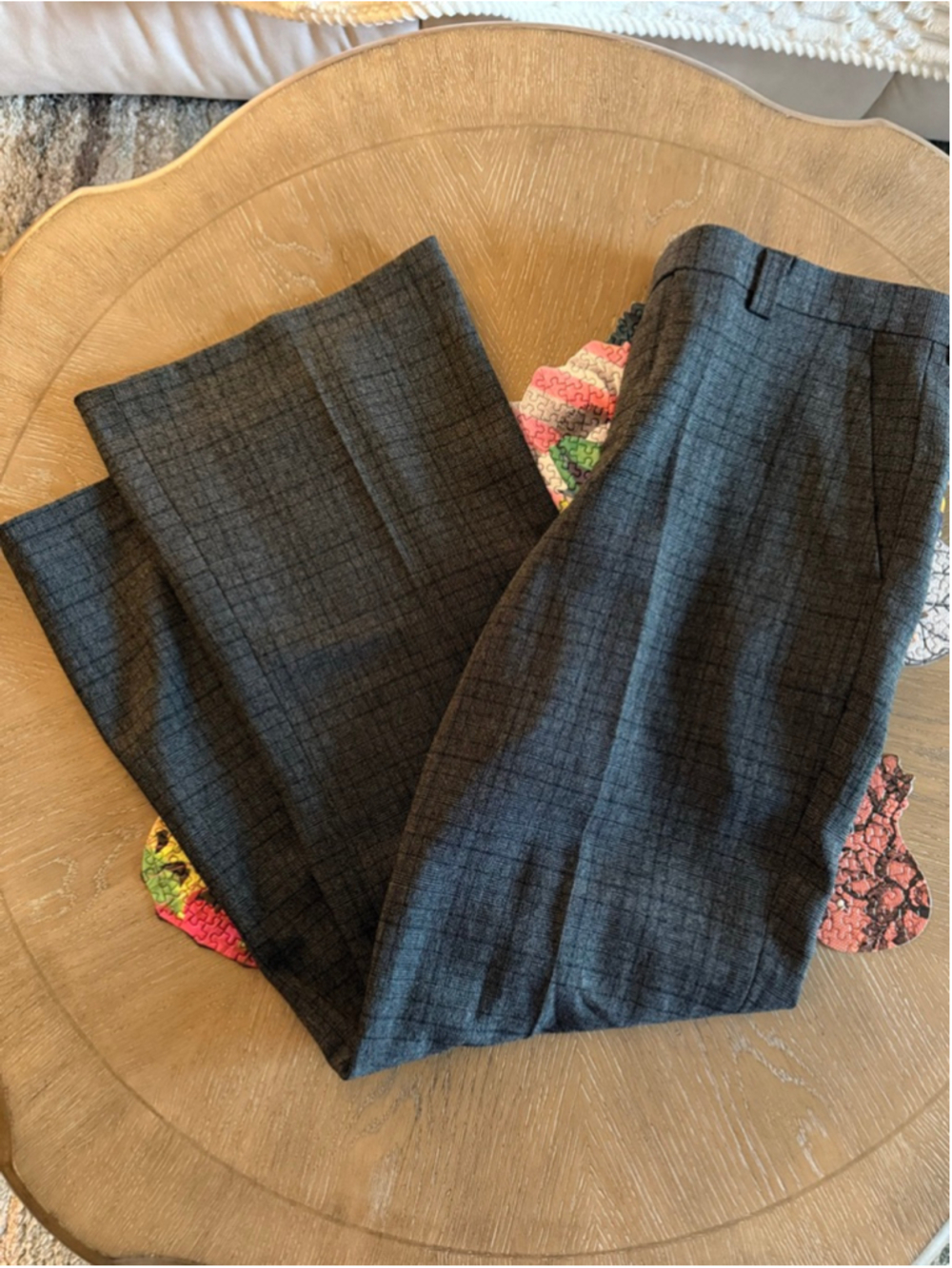 Carrie & Cannie Gray Plaid Trousers Women's - Picture 3 of 10